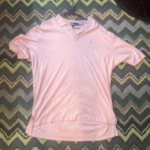 Pink Polo shirt.